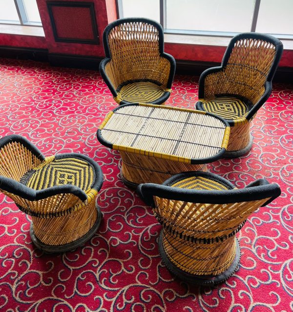 Handmade Bamboo Chair and Table Set of 5