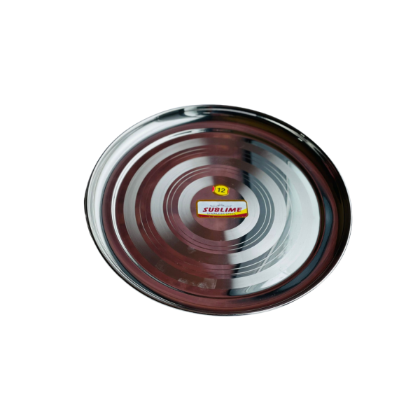 Subline Stainless round Steel Plates, Unbreakable Dinner Dishes Plates Set Non-Toxin Dishwasher Safe BPA Free and Healthy